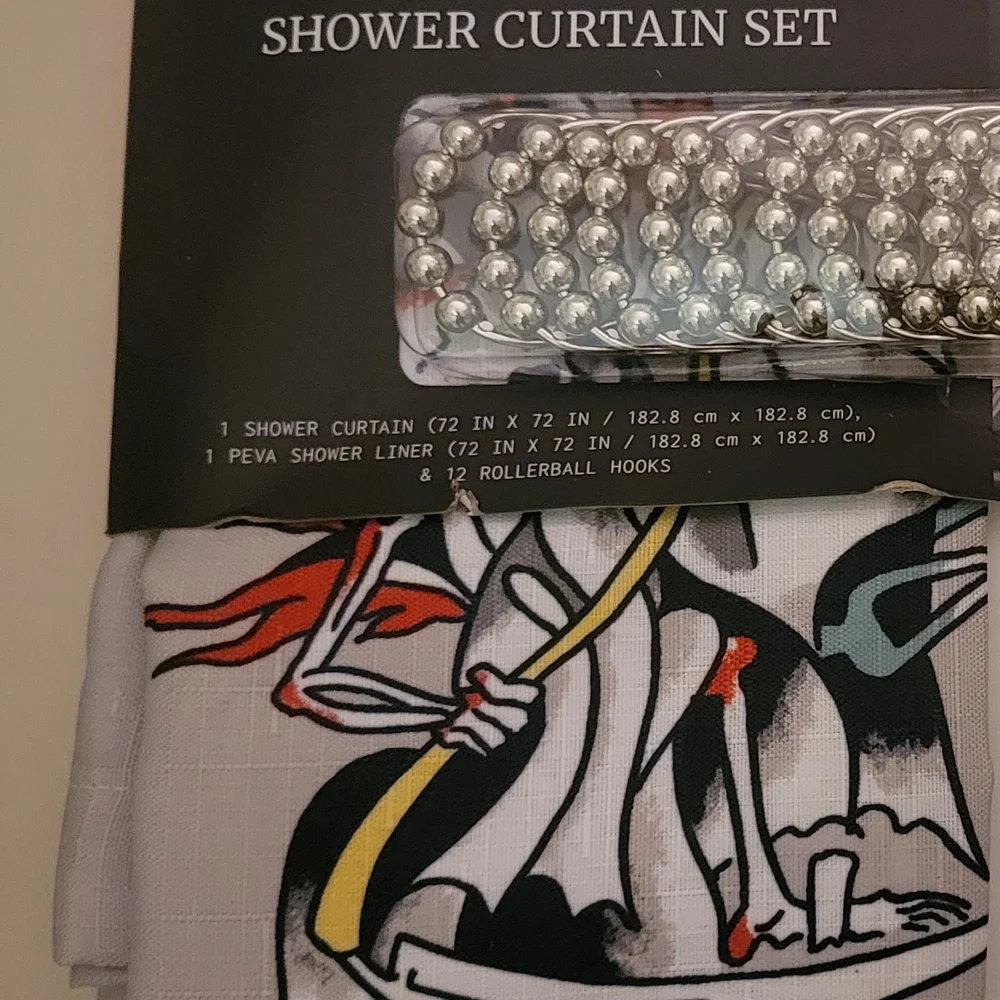 Ed Hardy Shower Curtain Set with Tiger Design